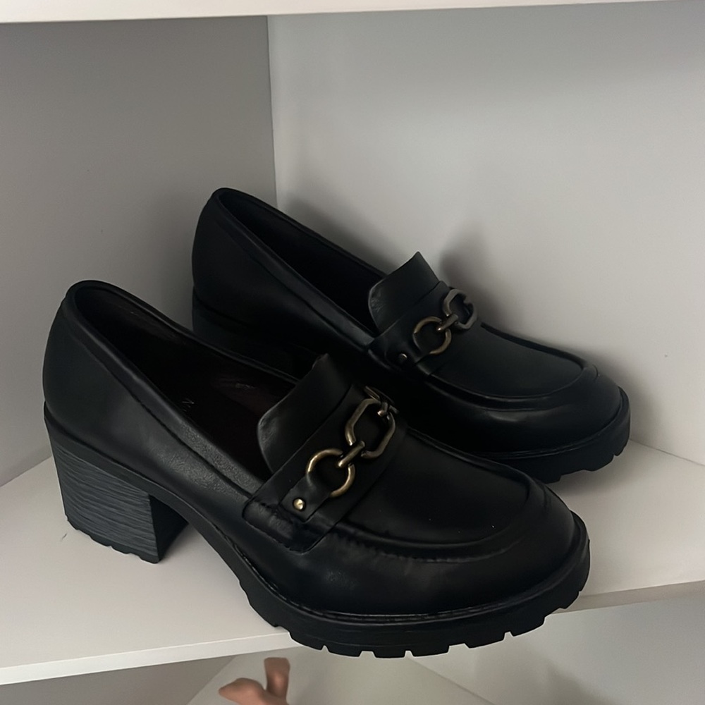 Lightly worn White Mountain loafers.
